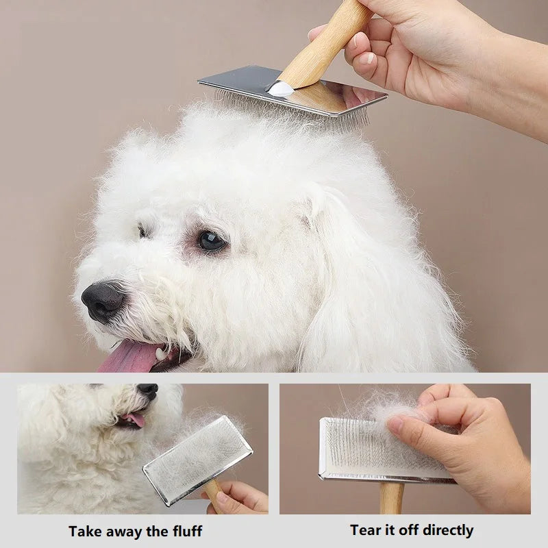 Dog Comb Brush for Dog Long Hair Cat Brush Car Animal Hair Solid Wood Pet Hair Remover Massage Cat Brush Pet Grooming GSZ05