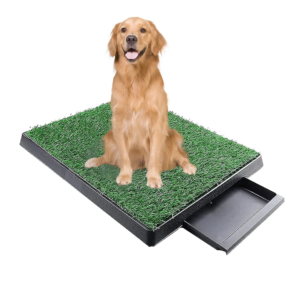 Indoor Outdoor Washable Dog Potty Grass with Tray Resuable Potty Pet Loo Washable Reusable Pee Pad for Puppy Potty Training