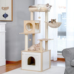 Multi-Level Cat Tree for Indoor Wood Cat Tower with Scratching Posts Spacious Condo Hammock Top Perch Cat Scratcher Cat Toys shimendi Sécurité et Confort pour Chien chat| Shimendi