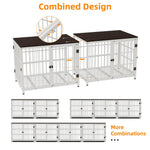 Large Wooden Dog Crate Indoor Furniture Style Elevated Pet Dog Cage Kennel End Table Lattice Playpen with 3 Doors Removable Tray shimendi Sécurité et Confort pour Chien chat| Shimendi