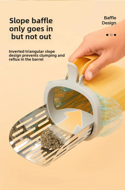 New Cat Litter Shovel Scoop with Refill Bag for Pet Filter Clean Toilet Garbage Picker Cat Supplies Cat Litter Box Self Cleaning