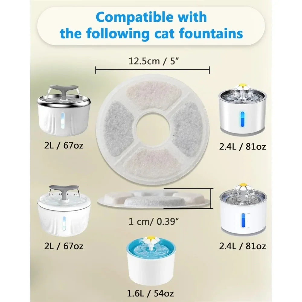 Replacement Filter For Cat Dog Water Drinking Fountain Activated Carbon Replaced Filters 6-12pcs Fountain Dispenser Feeders