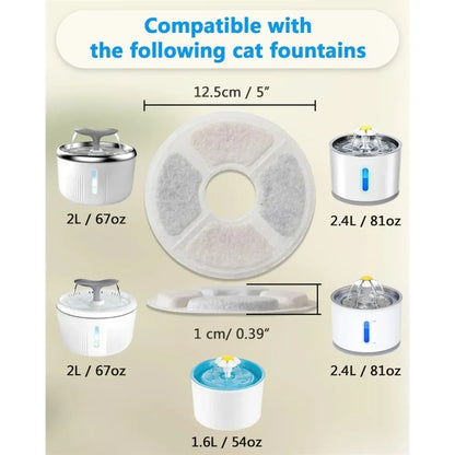 Replacement Filter For Cat Dog Water Drinking Fountain Activated Carbon Replaced Filters 6-12pcs Fountain Dispenser Feeders