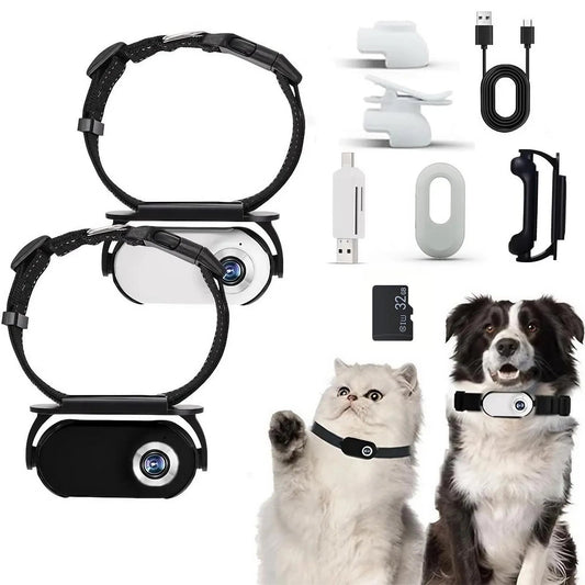 1080P HD Pet Camera Collar Wireless Mini Body Cam for Dogs Cats Indoor Outdoor Sports Action Video Recording shimendi Sécurité et Confort pour Chien chat| Shimendi