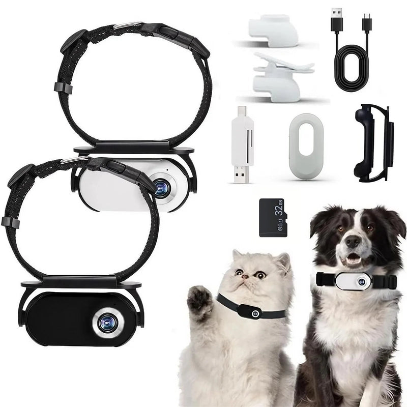 1080P HD Pet Camera Collar Wireless Mini Body Cam for Dogs Cats Indoor Outdoor Sports Action Video Recording shimendi Sécurité et Confort pour Chien chat| Shimendi