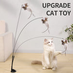 Interactive Cat Toy Handfree Cat Stick Toy Suction Cup Teaser Toy for Kitten Playing Chase Exercise Teaser Wand Cat Accesorios - shimendi