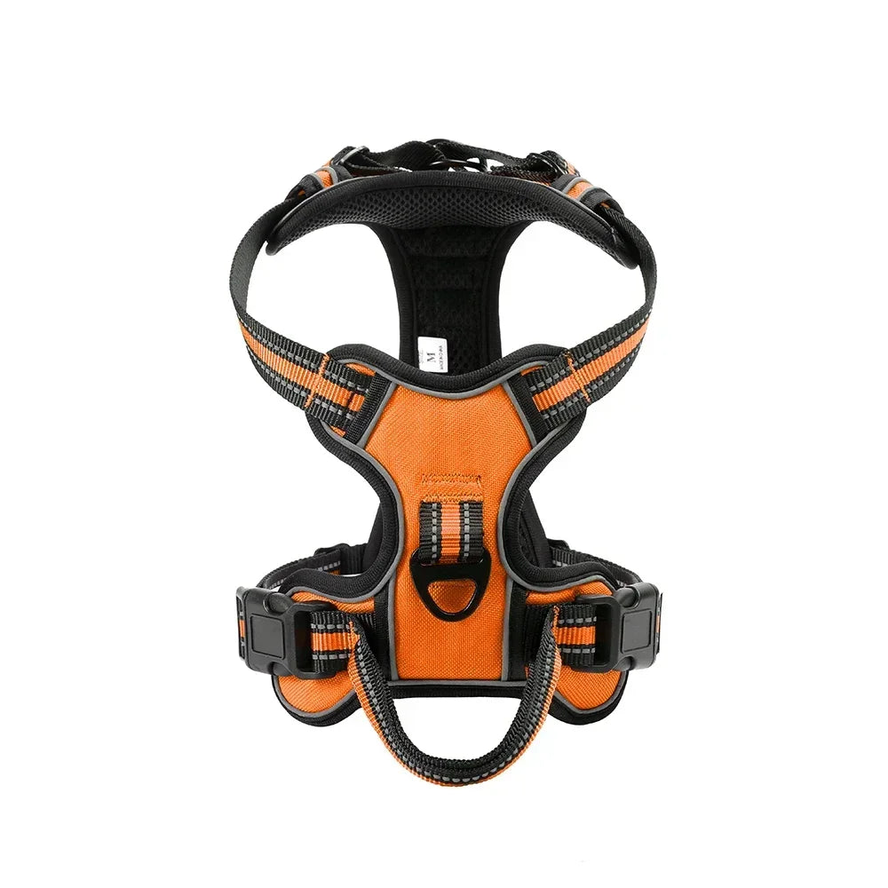 Adjustable Nylon Dog Harness Vest Reflective Soft Breathable No Pull Dog Harness Pet Harness Leash For Small Medium Large Dogs