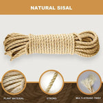 Natural Sisal Rope for Cat Tree DIY Scratching Post Toy Climbing Frame Replacement Kitten Claw Scratch Furniture Handmade Ropes shimendi Sécurité et Confort pour Chien chat| Shimendi