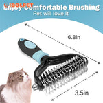 Professional Pet Deshedding Brush 2 Sided Dematting Dog Comb Cat Brush Rake Puppy Grooming Tools Undercoat Shedding Flying Hair - shimendi