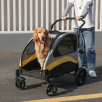 Dog Stroller Ultra-large 4 Wheels Pet Jogger Wagon Foldable Cart Travel Trolley Outdoor Animal Carrier Load Up To 55kg - shimendi