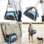 Pet Portable Foldable Four Sided Breathable Mesh Pet Bag Cat and Dog One Shoulder Travel Bag Crossbody Handbag Backpack Cat Bag - shimendi