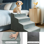 3/4 Steps High Density Foam Dog Stairs Ramps, for High Beds and Sofa, Non-Slip Pet Steps Sofa Bed Ladder, with Washable Cover - shimendi