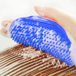Pet Bath Brush Massage Gloves Cat Dog Grooming Comb Deshedding Tool Waterproof Soft Bristle Cleaning Supplies for Shedding Hair - shimendi