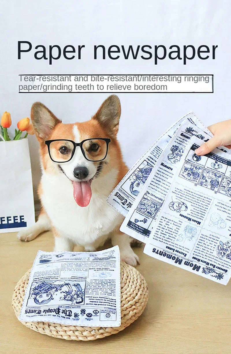 1 Piece Pet Sniffing Black and White Ringing Paper Toy Cat and Dog Interactive Bite-Resistant Newspaper Sound Toy Self-Pleasure and Boredom Relief Artifact