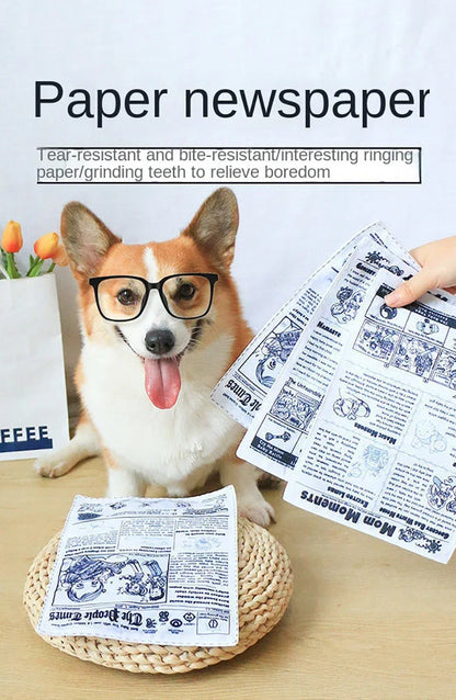 1 Piece Pet Sniffing Black and White Ringing Paper Toy Cat and Dog Interactive Bite-Resistant Newspaper Sound Toy Self-Pleasure and Boredom Relief Artifact