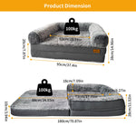 180cm Long Human Size Dog Bed for Adults and Pets to Nap Foldable Calming Pet Bed Plush Cover Orthopedic Sponge Base - shimendi