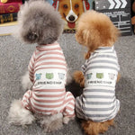 Cotton Dog Pajamas Stripe Classic Pet Jumpsuit Winter Dog Clothes For Small Dog Puppy Cat Costume Chihuahua Yorkie Poodle Outfit - shimendi