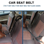 Solid Color Two-in-one Pet Car Seat Belt Nylon Lead Leash Backseat Safety Belt Adjustable Dogs Harness Collar Pet Accessories - shimendi