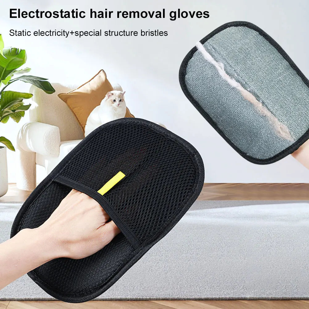 Pet Grooming Gloves Hair Remover Brush Pet Hair Remover Gloves for Dog Cat Rabbit with Long/Short/Curly Hair