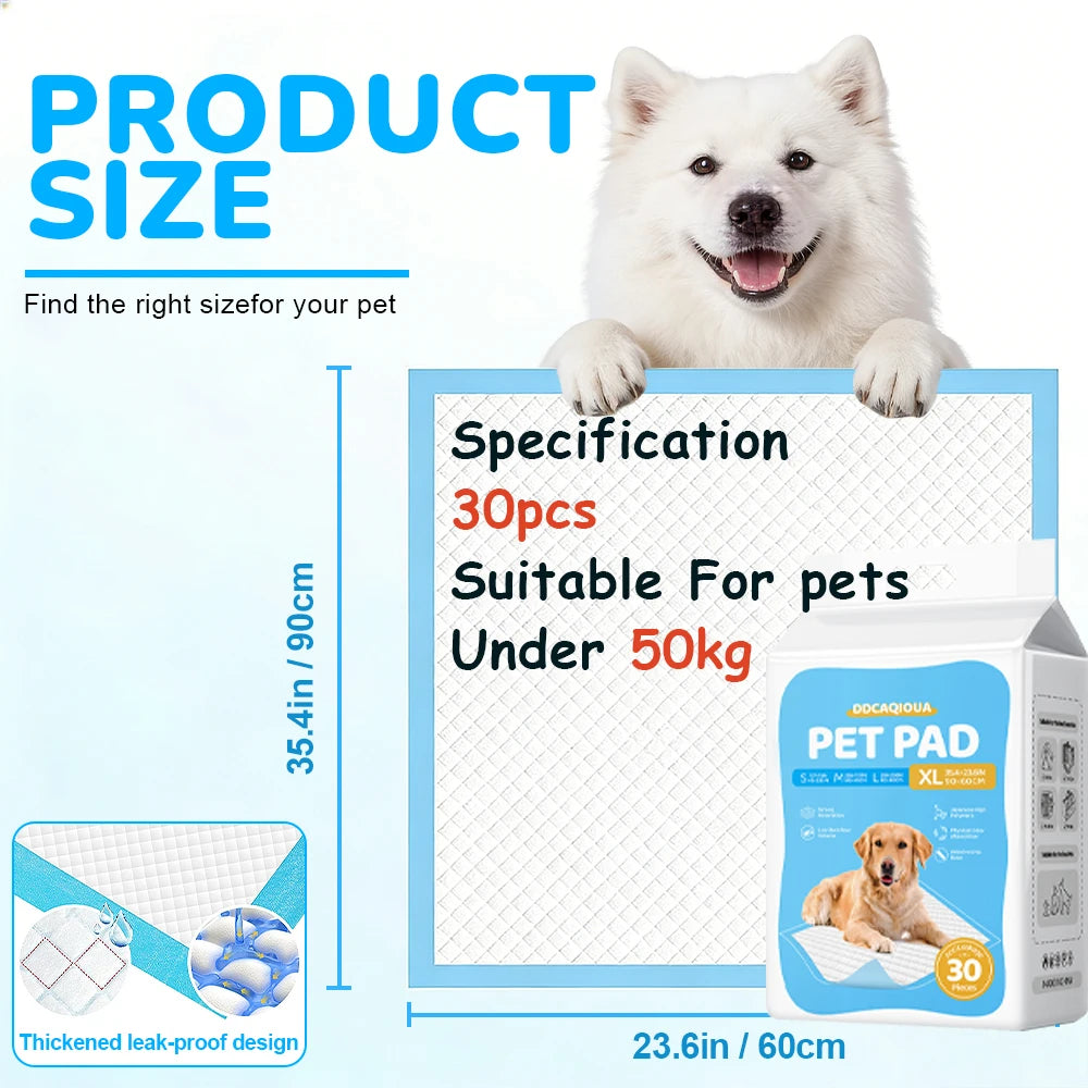 100/50/40/30 Pieces of Pet Pee Pads, Thickened and Deodorizing Dog Pee Pads, Essential for Dog Training, Highly Absorbent Disposable Pads, Dog Training Pads, Suitable as a Gift.