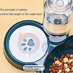 Pet Bowls With Water Feeder, 3 In 1 Ear Design Tilted Cat Water And Food Bowl Set With Gravity Water Bottle For Neck Protection - shimendi