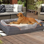 Jumbo Large Orthopedic Dog Bed Memory Foam Pet Sofa Couch Waterproof Elevated Cushion Warm Puppy Bolster Couch Removable Cover - shimendi