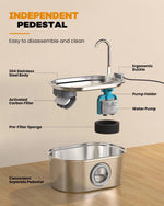 Cat water Fountain NautyPaws 3.2L stainless steel pet water dispenser automatic dog water dispenser with water level window shimendi Sécurité et Confort pour Chien chat| Shimendi