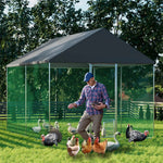 XXL XL Large Outdoor Chicken Run Coop Heavy Duty Walk-In Chicken Coop Run Cage Duck Goose Pen Fence with Lockable Door shimendi Sécurité et Confort pour Chien chat| Shimendi