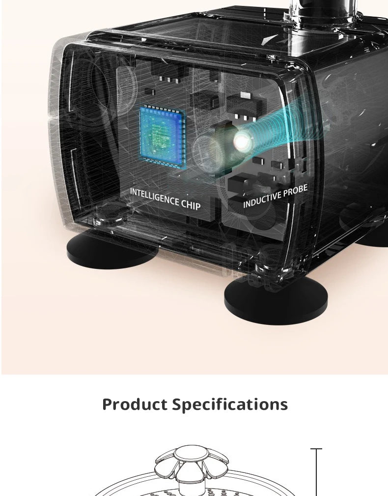 New 3.2L Stainless Steel Cat Water Fountain, USB Auto Smart Pet Drinking Fountain with Visual Water Window, Silent Pump for Cats