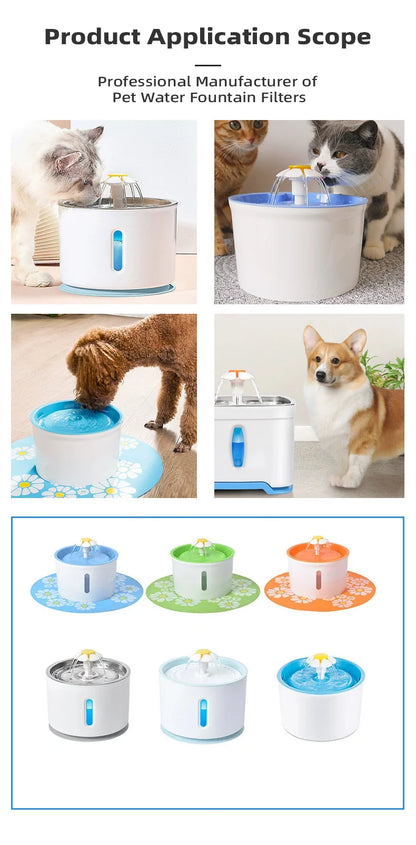 Cat Water Fountai Little Flower Water Fountain Filter Cartridge, Original Fit, Deep Purification for Pet's Healthy Water Intake