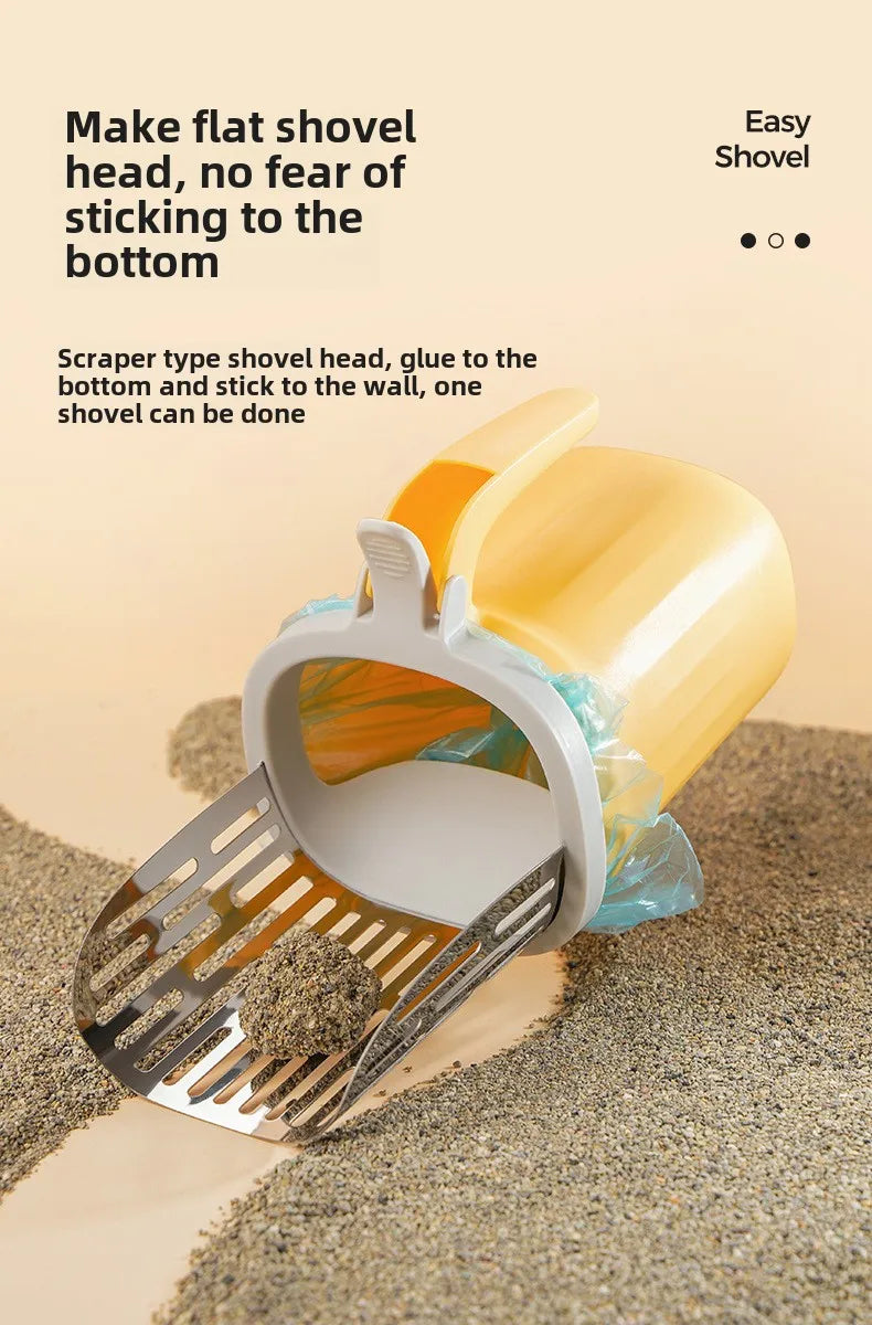 New Cat Litter Shovel Scoop with Refill Bag for Pet Filter Clean Toilet Garbage Picker Cat Supplies Cat Litter Box Self Cleaning