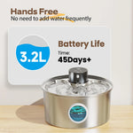 3.2L Recharge 5V USB Cat Water Fountain Automatic Sensor Stainless Steel Cat Dog Water Fountain Multiple Pet Drinking Bowls - shimendi