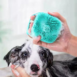 Pet Dog Shampoo Brush 2.7oz 80ml Cat Massage Comb Grooming Scrubber for Bathing Short Hair Soft Silicone Rubber - shimendi