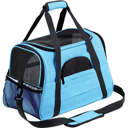 Pet Carrier Bag Airline Approved Up for Cats and Dogs Up to 20LBs, Soft Cat Carrier Dog Carrier Travel Kitten Carrier with Mat