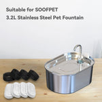 Cat water foundation 108oz/3.2L stainless steel cat drinking fountain 4 carbon filters+4 foam filters replaceable filters - shimendi