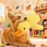 Calming Duck Toy for Dogs Squeaky Interactive Soft Comfort Teething Supplies Dog Toys Plush for Travel Beach Pool Park Yard - shimendi