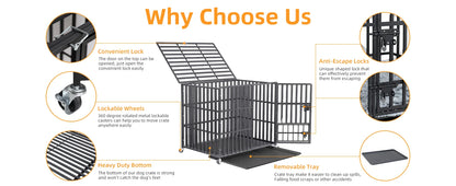 XXL Large Heavy Duty Dog Crate Strong Pet Cage Tear