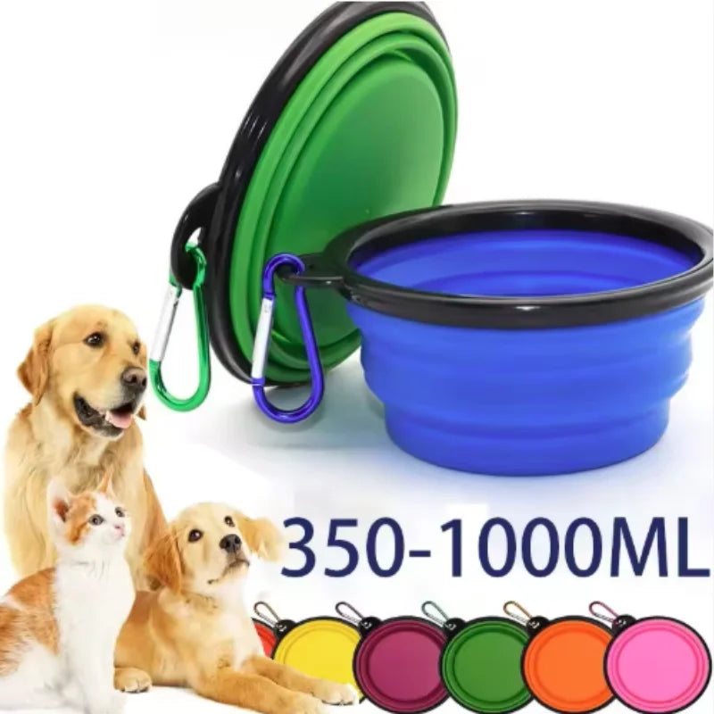 Durable TPR Portable Pet Food Bowl for Cats And Dogs Silicone Collapsible Travel Outdoor Water Food Bowl for Pets