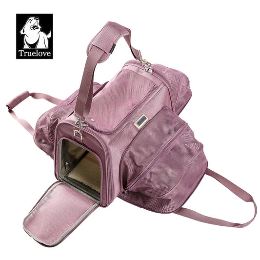 Truelove Nylon Oxford Large Space Comfortable Travel Foldable Hook Pet Carrier Bag Portable Puppy Cat Carrier Backpack TLX4971 shimendi Sécurité et Confort pour Chien chat| Shimendi