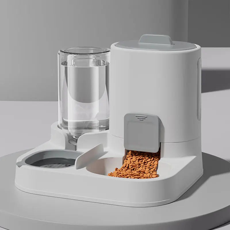 1-Pack Automatic Gravity-Fed Cat Water Dispenser & Feeder - Spill-Proof Large Capacity One-Piece Design, - shimendi