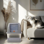 Enclosed Stainless Steel Cat Litter Box with Lid Extra Large for Big Cats Kitty Metal Litter Pan Tray High Wall Sides - shimendi