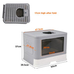 Large Hooded Cat Litter Box Tray Drawer Type Pet Kitty Toilet Top Entry Anti-Splashing Enclosed Potty with Hair Grooming Scoop shimendi Sécurité et Confort pour Chien chat| Shimendi