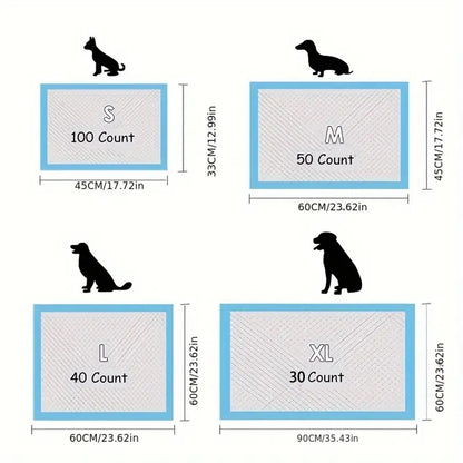 100/50/40/30Pcs Pet Urine Pads, Thickened Deodorizing Dog Urine Pads, Essential Diapers for Pets, Disposable Absorbent Pads, Dis