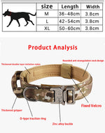 Pet Products Outdoor Tactical Dog Collar Metal Buckle Breathability Nylon Collar Medium and Large Dog Training Neck Collar Dog - shimendi