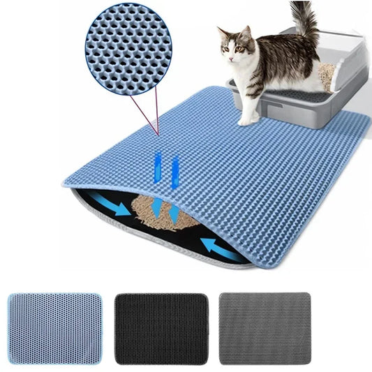 Cat Litter Mat Pet Toilet Non Slip Pet Litter Box Filter Mat Double Layer Wear Resistant Waterproof Cat Litter Mat Pet Supplies - shimendi