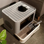 Large Hooded Cat Litter Box Tray Drawer Type Pet Kitty Toilet Top Entry Anti-Splashing Enclosed Potty with Hair Grooming Scoop shimendi Sécurité et Confort pour Chien chat| Shimendi