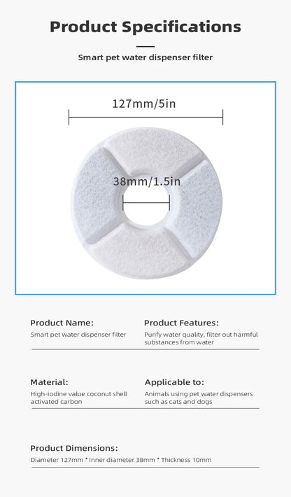 Cat Water Fountai Little Flower Water Fountain Filter Cartridge, Original Fit, Deep Purification for Pet's Healthy Water Intake