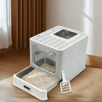 4-Style Cat Litter Box with Lid Large Kitty Litter Box Enclosed with High Sided Enclosure Scoop Non-Sticky shimendi Sécurité et Confort pour Chien chat| Shimendi