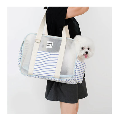Fashion Transparent Window Pet Carrier Bag, Portable Shoulder Handbag for Small Dogs Cats, Puppy Outgoing Bag for Travel