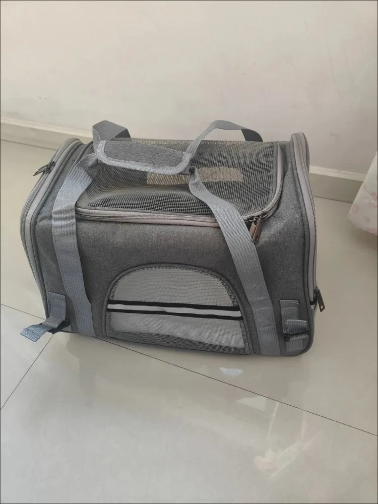 Pet Carrier Bag Foldable Small Dog Cat Carrying Out Bags Expansion Pet Travel Bag Mesh Breathable Expansion Crossbody Handbag